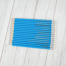 Įkelti vaizdą į galerijos rodinį, Personalizuoti Mėlyni Mediniai HB Pieštukai su Trintuku, Puiki Dovana Mokiniams, Menininkams ir Svečiams