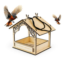 Įkelti vaizdą į galerijos rodinį, Medinė Paukščių Lesykla Lauko Erdvėms, Rankų Darbo Lesyklėlė Terasai, Kiemui ar Sodui