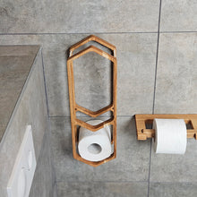 Įkelti vaizdą į galerijos rodinį, Medinis Laikiklis Tualetiniam Popieriui, Sieninė Vonios Kambario Dekoracija Iš Ąžuolo
