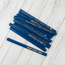 Įkelti vaizdą į galerijos rodinį, Graviruotas Mėlynas Dailidės Pieštukas, Įrankis Dirbtuvėms, Graviruotas Suvenyras, Dovana Tėčiui