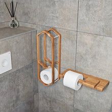 Įkelti vaizdą į galerijos rodinį, Medinis Laikiklis Tualetiniam Popieriui, Sieninė Vonios Kambario Dekoracija Iš Ąžuolo