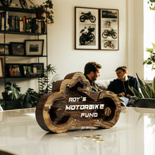 Įkelti vaizdą į galerijos rodinį, Motociklo formos medinė taupyklė