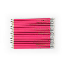 Įkelti vaizdą į galerijos rodinį, Unikalūs Rožiniai Mediniai HB Pieštukai su Graviravimu, Asmeniškos Dovanos Įvairioms Progoms