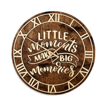 Įkelti vaizdą į galerijos rodinį, Apvalus rudas medinis laikrodis, Tylus sieninis laikrodis