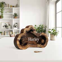 Įkelti vaizdą į galerijos rodinį, Medinė motociklo formos taupyklė