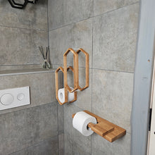 Įkelti vaizdą į galerijos rodinį, Medinis Tualetinio Popieriaus Laikiklis, Funkcionalus ir Stilingas Vonios Kambario Organizatorius