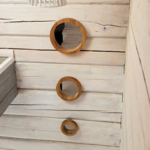 Įkelti vaizdą į galerijos rodinį, Rankų Darbo Ąžuolinis Veidrodžių Rinkinys (3 vnt.), Stilingas Sieninis Dekoras ir Puiki Dovana