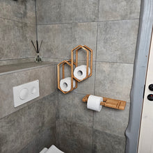 Įkelti vaizdą į galerijos rodinį, Medinis Tualetinio Popieriaus Laikiklis, Funkcionalus ir Stilingas Vonios Kambario Organizatorius