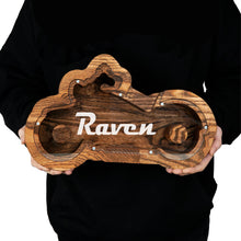 Įkelti vaizdą į galerijos rodinį, Medinė motociklo formos taupyklė