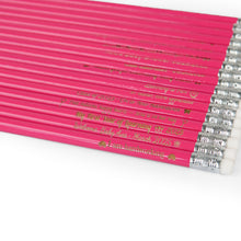 Įkelti vaizdą į galerijos rodinį, Unikalūs Rožiniai Mediniai HB Pieštukai su Graviravimu, Asmeniškos Dovanos Įvairioms Progoms