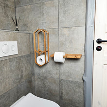 Įkelti vaizdą į galerijos rodinį, Medinis Laikiklis Tualetiniam Popieriui, Sieninė Vonios Kambario Dekoracija Iš Ąžuolo