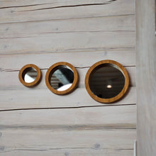 Įkelti vaizdą į galerijos rodinį, Rankų Darbo Ąžuolinis Veidrodžių Rinkinys (3 vnt.), Stilingas Sieninis Dekoras ir Puiki Dovana