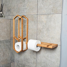 Įkelti vaizdą į galerijos rodinį, Medinis Laikiklis Tualetiniam Popieriui, Sieninė Vonios Kambario Dekoracija Iš Ąžuolo