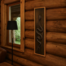 Įkelti vaizdą į galerijos rodinį, Medinė Gyvatės 3D Sieninė Dekoracija iš Ąžuolo, Medžio Raižinys Tinkantis Namų, Sodybos ar Biuro Dekorui