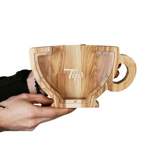 Įkelti vaizdą į galerijos rodinį, Medinė arbatpinigių dėžutė, Medinė puodelio formos taupyklė