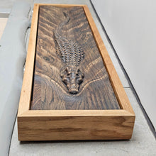 Įkelti vaizdą į galerijos rodinį, 3D Medinė Krokodilo Sienos Skulptūra, Laukinės Gamtos Medžio Raižinys, Rankų Darbo Sieninė Dekoracija