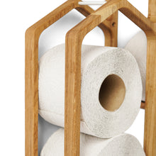 Įkelti vaizdą į galerijos rodinį, Medinis Tualetinio Popieriaus Laikiklis, Funkcionalus ir Stilingas Vonios Kambario Organizatorius