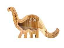 Įkelti vaizdą į galerijos rodinį, Medinė taupyklė dinozauras (didelė, graviravimas)
