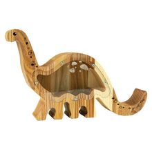 Įkelti vaizdą į galerijos rodinį, Medinė taupyklė dinozauras (graviravimas)