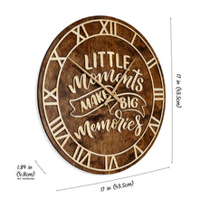 Įkelti vaizdą į galerijos rodinį, Apvalus rudas medinis laikrodis, Tylus sieninis laikrodis