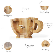 Įkelti vaizdą į galerijos rodinį, Medinė arbatpinigių dėžutė, Medinė puodelio formos taupyklė