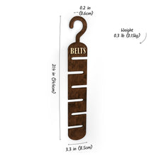 Įkelti vaizdą į galerijos rodinį, Medinis Diržo Laikiklis Spintai, Praktiška Dovana ir Sprendimas Tvarkingam Diržų Laikymui