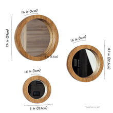 Įkelti vaizdą į galerijos rodinį, Rankų Darbo Ąžuolinis Veidrodžių Rinkinys (3 vnt.), Stilingas Sieninis Dekoras ir Puiki Dovana