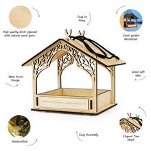 Įkelti vaizdą į galerijos rodinį, Medinė Paukščių Lesykla Lauko Erdvėms, Rankų Darbo Lesyklėlė Terasai, Kiemui ar Sodui