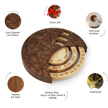 Įkelti vaizdą į galerijos rodinį, Rankų Darbo Medinis Kalendorius, Apvalus Dekoratyvinis Aksesuaras ir Dovana Ypatingoms Progoms