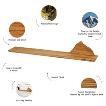 Įkelti vaizdą į galerijos rodinį, Medinė Lentyna su Everesto Kalno Siluetu, Dekoratyvus Sieninis Akcentas