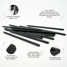 Įkelti vaizdą į galerijos rodinį, Individualūs Graviruoti Juodi HB Pieštukai, Išskirtinė Dovana Kiekvienai Progai