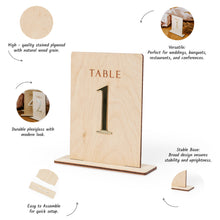 Įkelti vaizdą į galerijos rodinį, Natūralus Mediniai Stalo Numeriai Vestuvėms, Šventinio Stalo Dekoracija