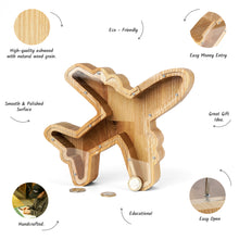 Įkelti vaizdą į galerijos rodinį, Personalizuota Medinė Lėktuvo Taupyklė, Puiki Dovana Vaikų Krikštynoms, Gimtadieniui ar Kalėdoms, Vardinė Taupyklė Ir Kambario Dekoracija