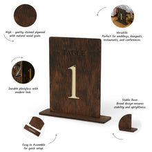 Įkelti vaizdą į galerijos rodinį, Rudi Mediniai Stalo Numeriai Gimtadieniams, Stalo Numeracija Vestuvėms, Šventėms ir Renginiams