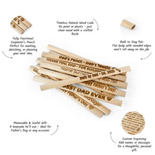 Įkelti vaizdą į galerijos rodinį, Natūralaus Medžio Dailidės Pieštukas, Unikali Dovana Vyrui, Tėčiui, Statybininkui