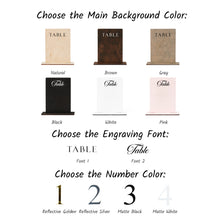 Įkelti vaizdą į galerijos rodinį, Minimalistiniai Pilki Mediniai Stalo Numeriai Renginiams, Stalo numeracija Restoranams