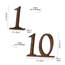 Įkelti vaizdą į galerijos rodinį, Mediniai Stalo Numeriai 1–10, Rankų Darbo Dekoras Vestuvėms, Šventėms