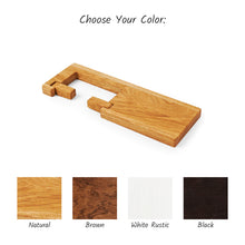 Įkelti vaizdą į galerijos rodinį, Medinis tualetinio popieriaus laikiklis su lentynėle