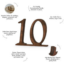 Įkelti vaizdą į galerijos rodinį, Mediniai Stalo Numeriai 1–10, Rankų Darbo Dekoras Vestuvėms, Šventėms