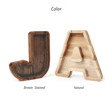 Įkelti vaizdą į galerijos rodinį, Vardinė Medinė Taupyklė Vaikams, Raidės Formos Pinigų Dėžutė su Vardu