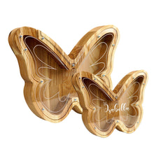 Įkelti vaizdą į galerijos rodinį, Medinė taupyklė drugelis (didelė, graviravimas)