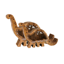 Įkelti vaizdą į galerijos rodinį, Medinė taupyklė dinozauras (didelė, graviravimas)
