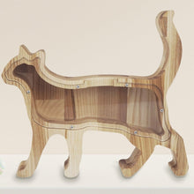 Įkelti vaizdą į galerijos rodinį, Medinė taupyklė katė (graviravimas)