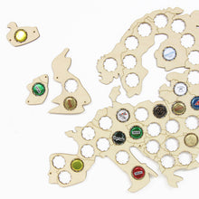 Įkelti vaizdą į galerijos rodinį, Medinis sieninis butelio kamštelių Europos žemėlapis ( DISP065)