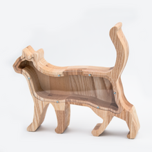 Įkelti vaizdą į galerijos rodinį, Medinė taupyklė katė (graviravimas)