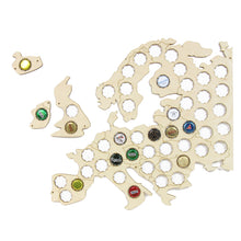 Įkelti vaizdą į galerijos rodinį, Medinis sieninis butelio kamštelių Europos žemėlapis ( DISP065)