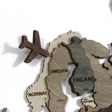 Įkelti vaizdą į galerijos rodinį, Medinis sieninis pasaulio žemėlapis 3D ( DISP012I )