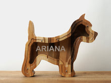 Įkelti vaizdą į galerijos rodinį, Medinė taupyklė šuo (graviravimas)