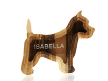 Įkelti vaizdą į galerijos rodinį, Medinė taupyklė šuo (graviravimas)