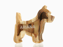 Įkelti vaizdą į galerijos rodinį, Medinė taupyklė šuo (graviravimas)